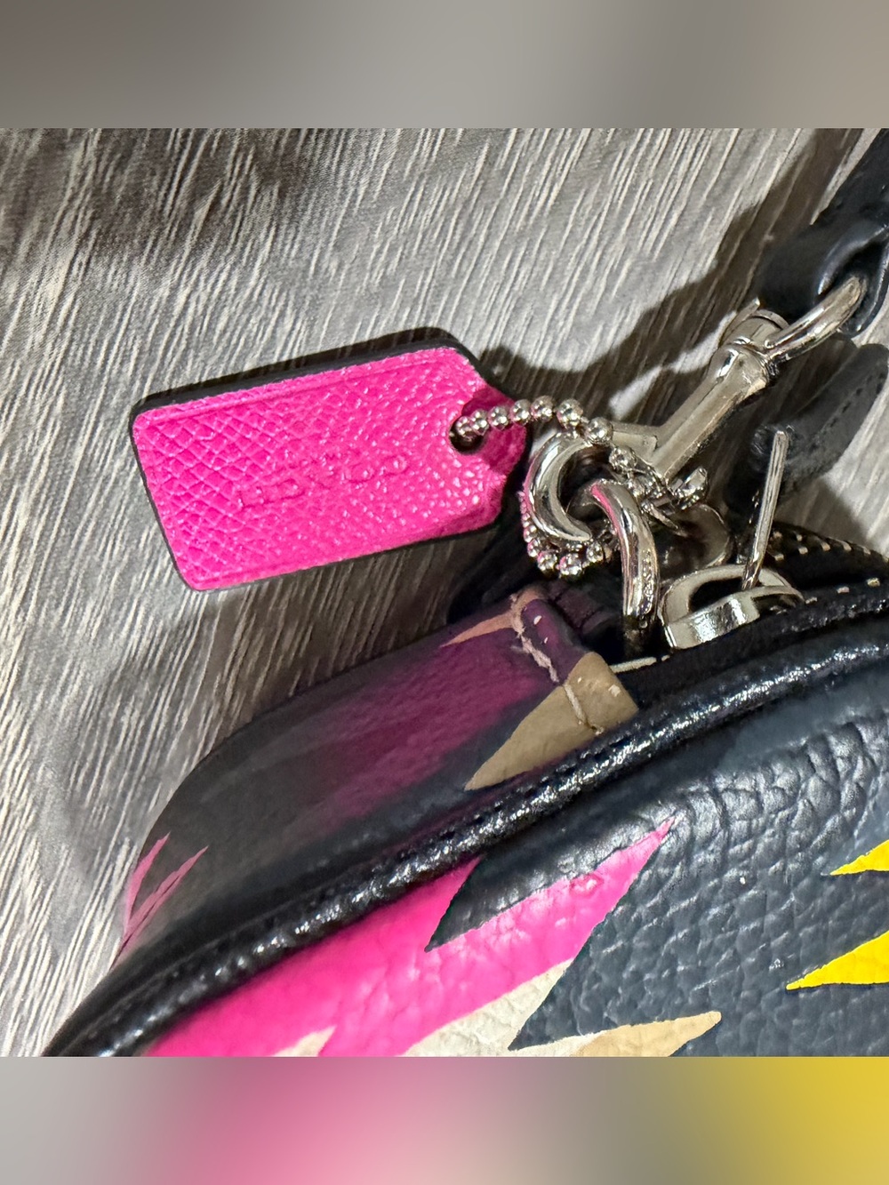 Coach Hawk Feather Black Multi double zip phone crossbody - Picture 3 of 9